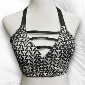 Victoria's Secret VS Sport Women's Black and White Geometric Pattern Sports Bra